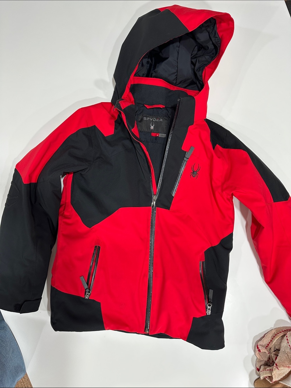 Spyder Kids Red and Black Hooded Speed Jacket